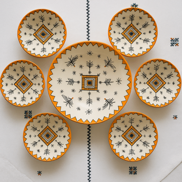 salhiahmed Vintage Hand-Painted Ceramic Dinnerware Set