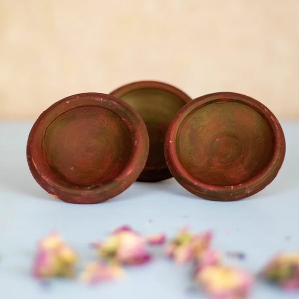 salhiahmed Handcrafted Clay Diyas